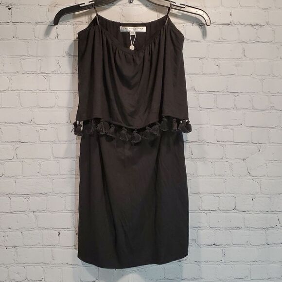 Trina Turk black strapless popover sheath dress NWT - Picture 1 of 12